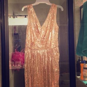 Rose Gold Sequin Formal Dress